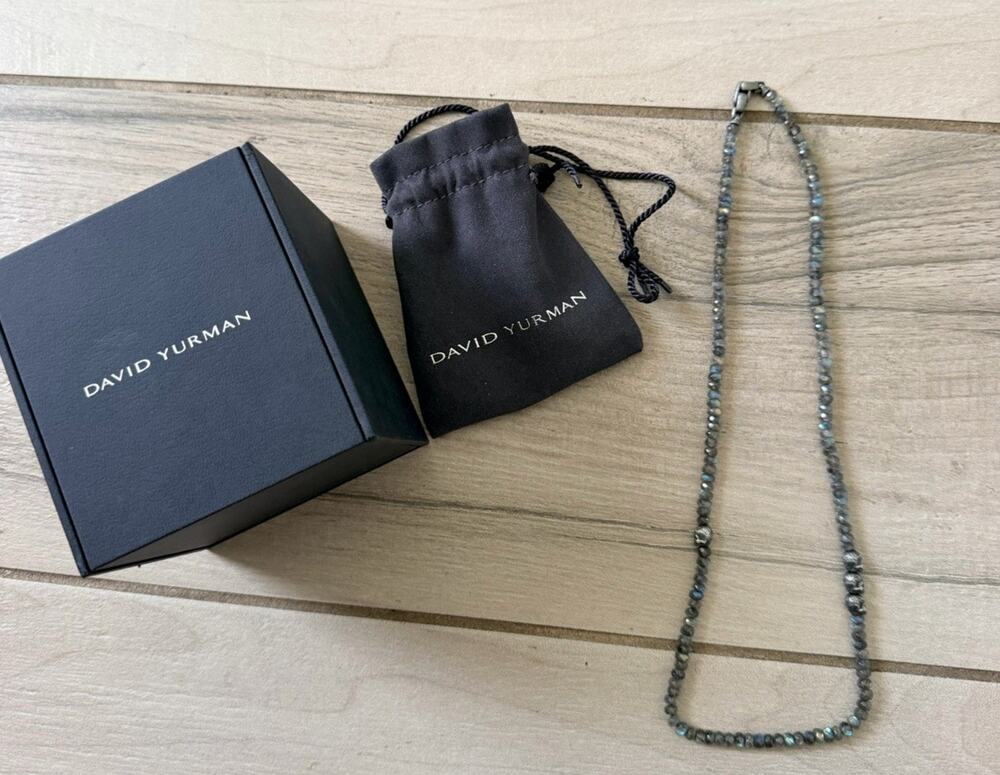 David Yurman Spinel Skull Station Memento Mori Spiritual Bead Necklace 22”